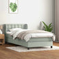 Boxspring met matras fluweel lichtgrijs 90x220 cm