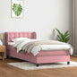 Boxspring met matras fluweel roze 100x220 cm