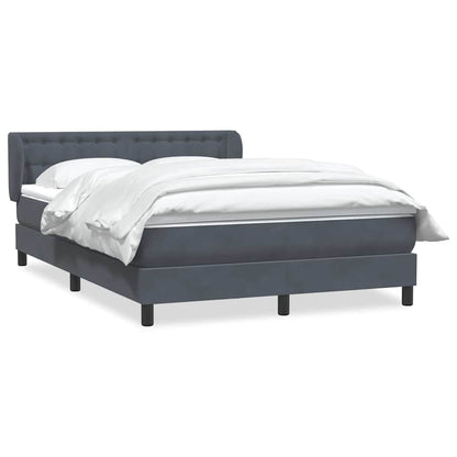 Boxspring met matras fluweel donkergrijs 160x220 cm