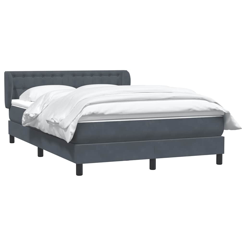 Boxspring met matras fluweel donkergrijs 160x220 cm