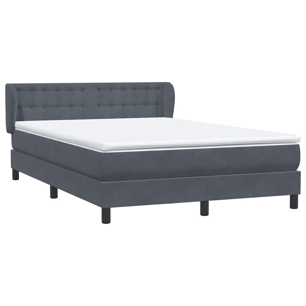 Boxspring met matras fluweel donkergrijs 160x220 cm