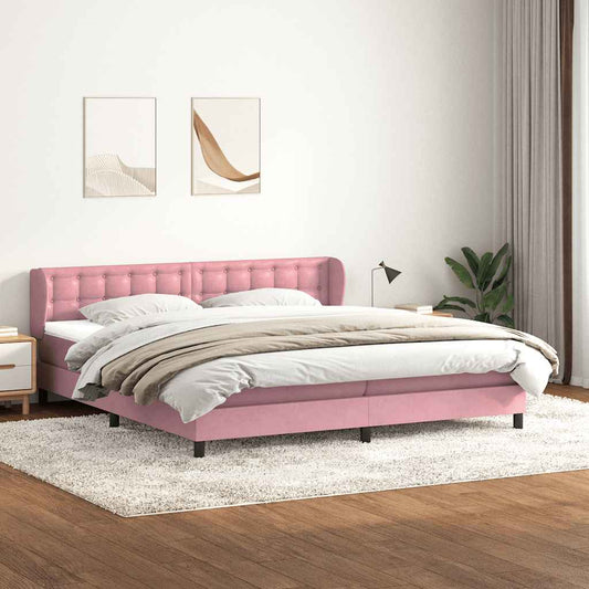 Boxspringbed met matrassen 180x220 cm fluweel roze