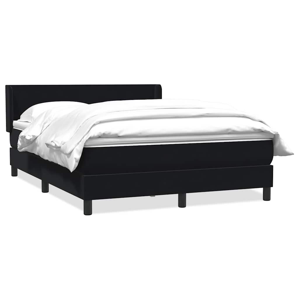 Boxspring met matras fluweel zwart 160x220 cm