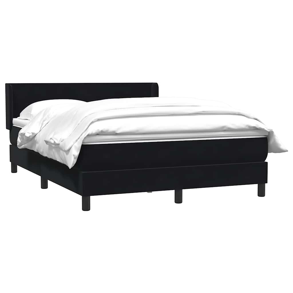Boxspring met matras fluweel zwart 160x220 cm