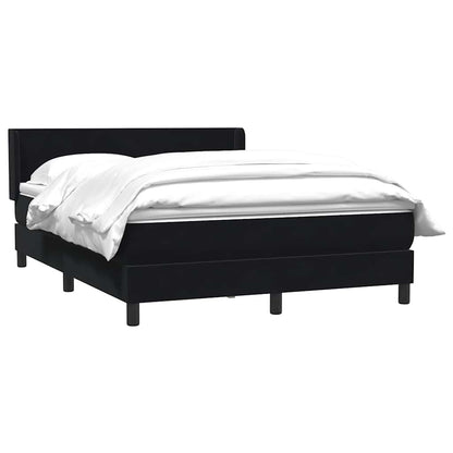 Boxspring met matras fluweel zwart 160x220 cm