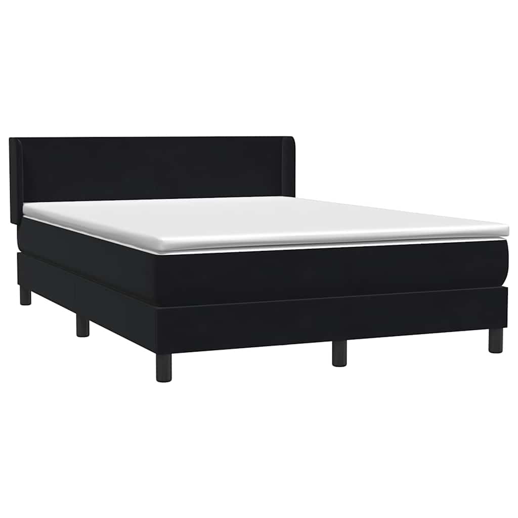 Boxspring met matras fluweel zwart 160x220 cm