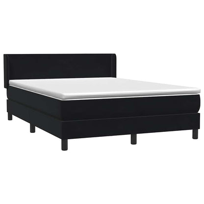 Boxspring met matras fluweel zwart 160x220 cm