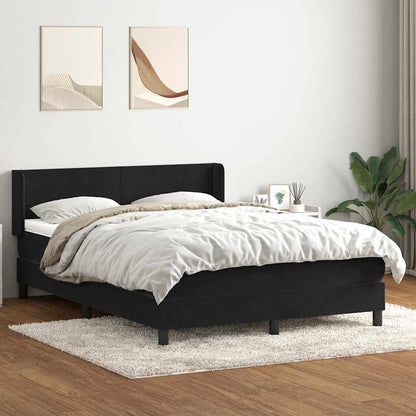 Boxspring met matras fluweel zwart 160x220 cm