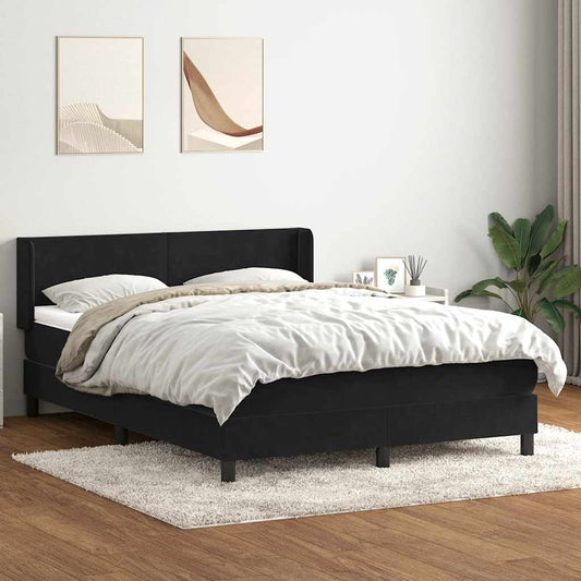 Boxspring met matras fluweel zwart 160x220 cm