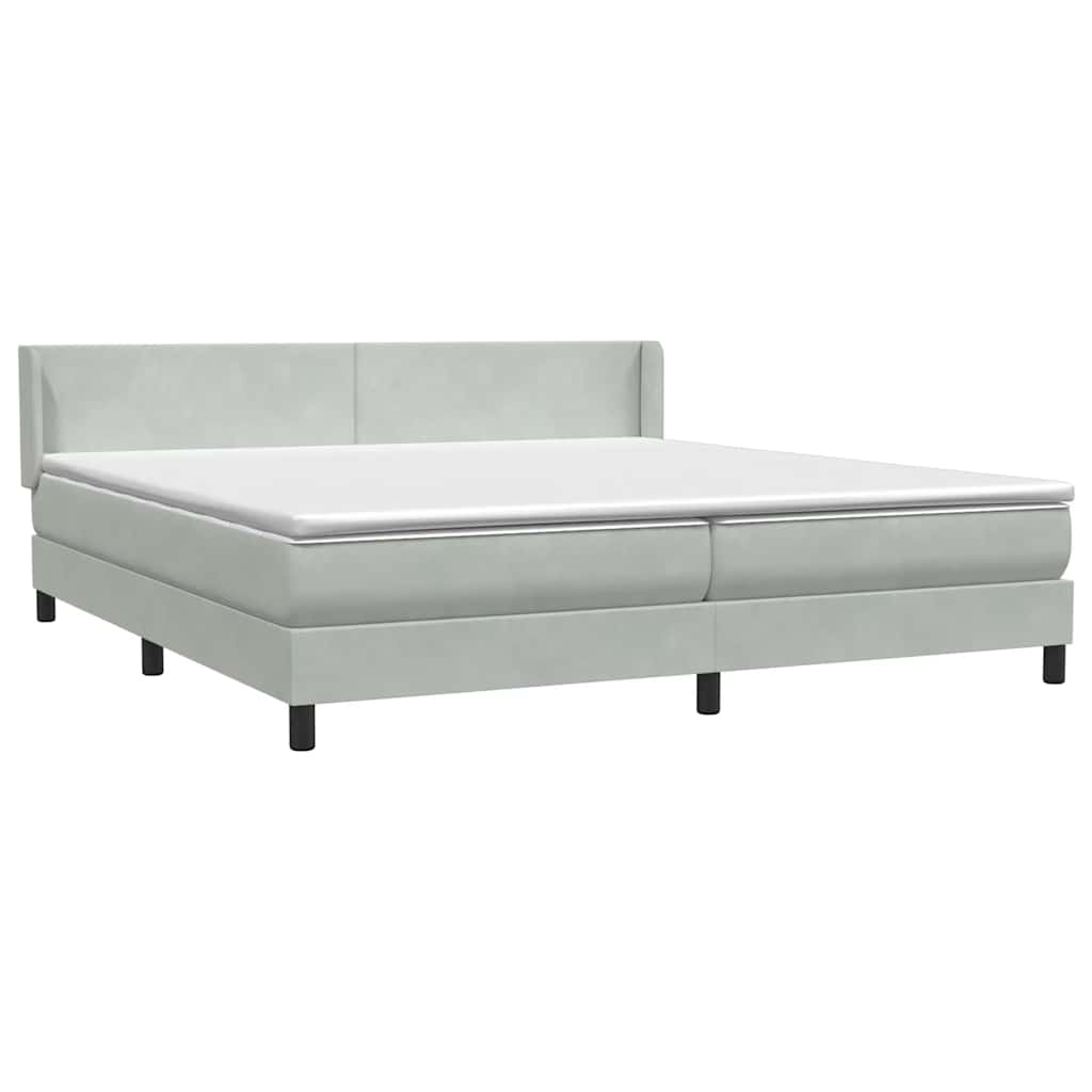 Boxspring met matras fluweel lichtgrijs 200x220 cm