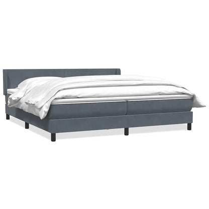Boxspring met matras fluweel donkergrijs 200x220 cm