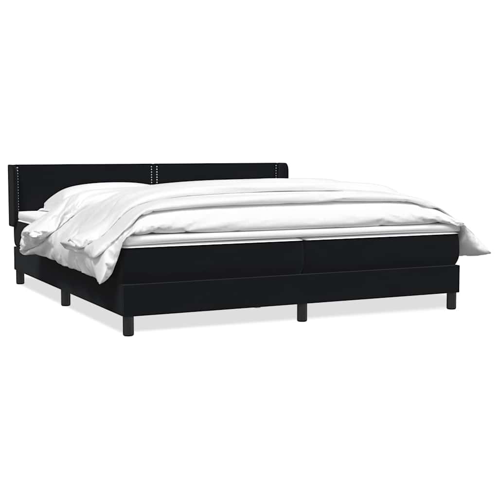 Boxspring met matras fluweel zwart 180x220 cm