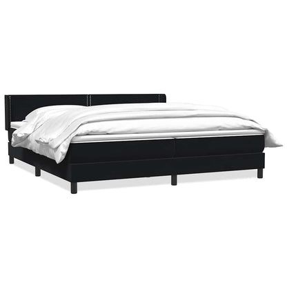 Boxspring met matras fluweel zwart 180x220 cm
