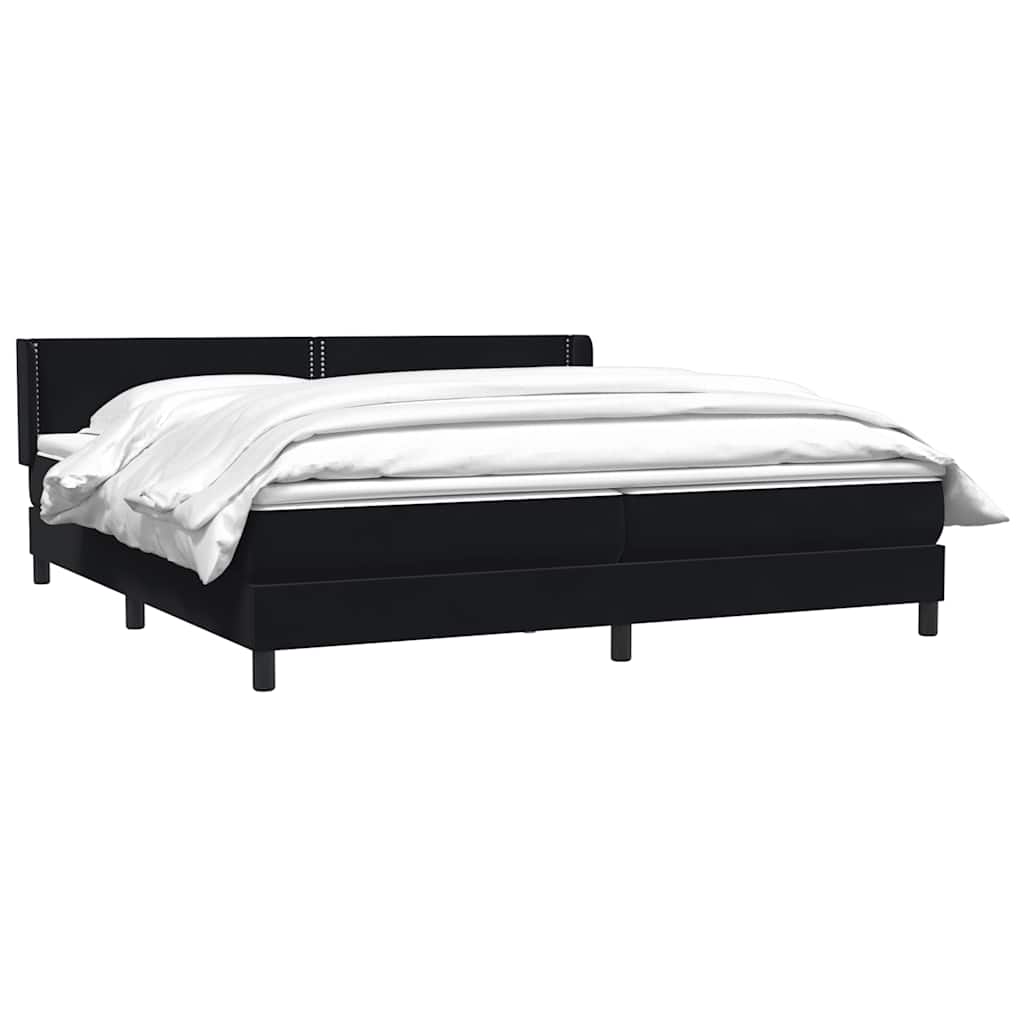 Boxspring met matras fluweel zwart 180x220 cm