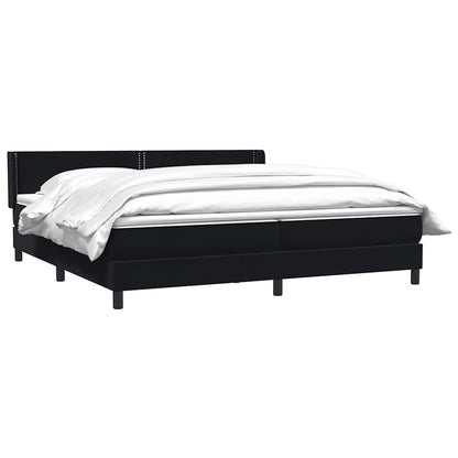 Boxspring met matras fluweel zwart 180x220 cm