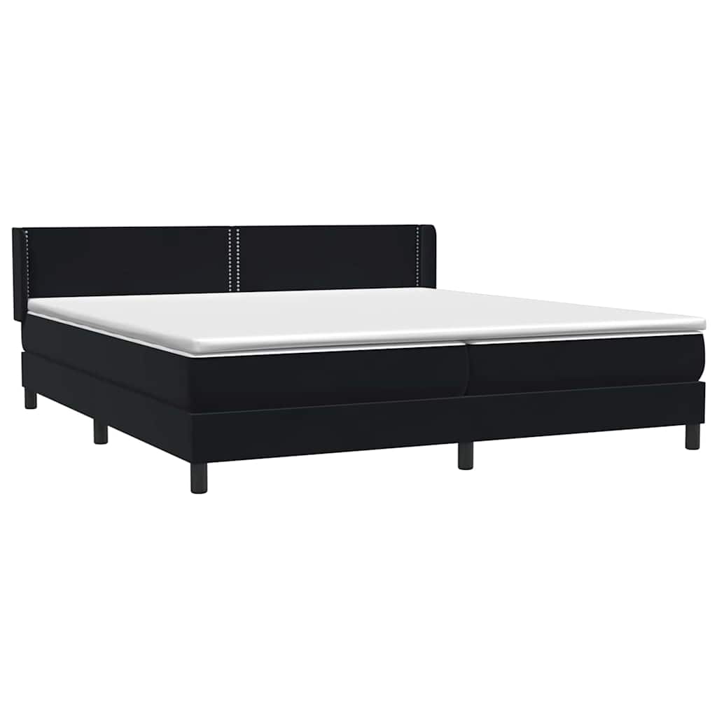 Boxspring met matras fluweel zwart 180x220 cm