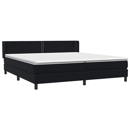 Boxspring met matras fluweel zwart 180x220 cm
