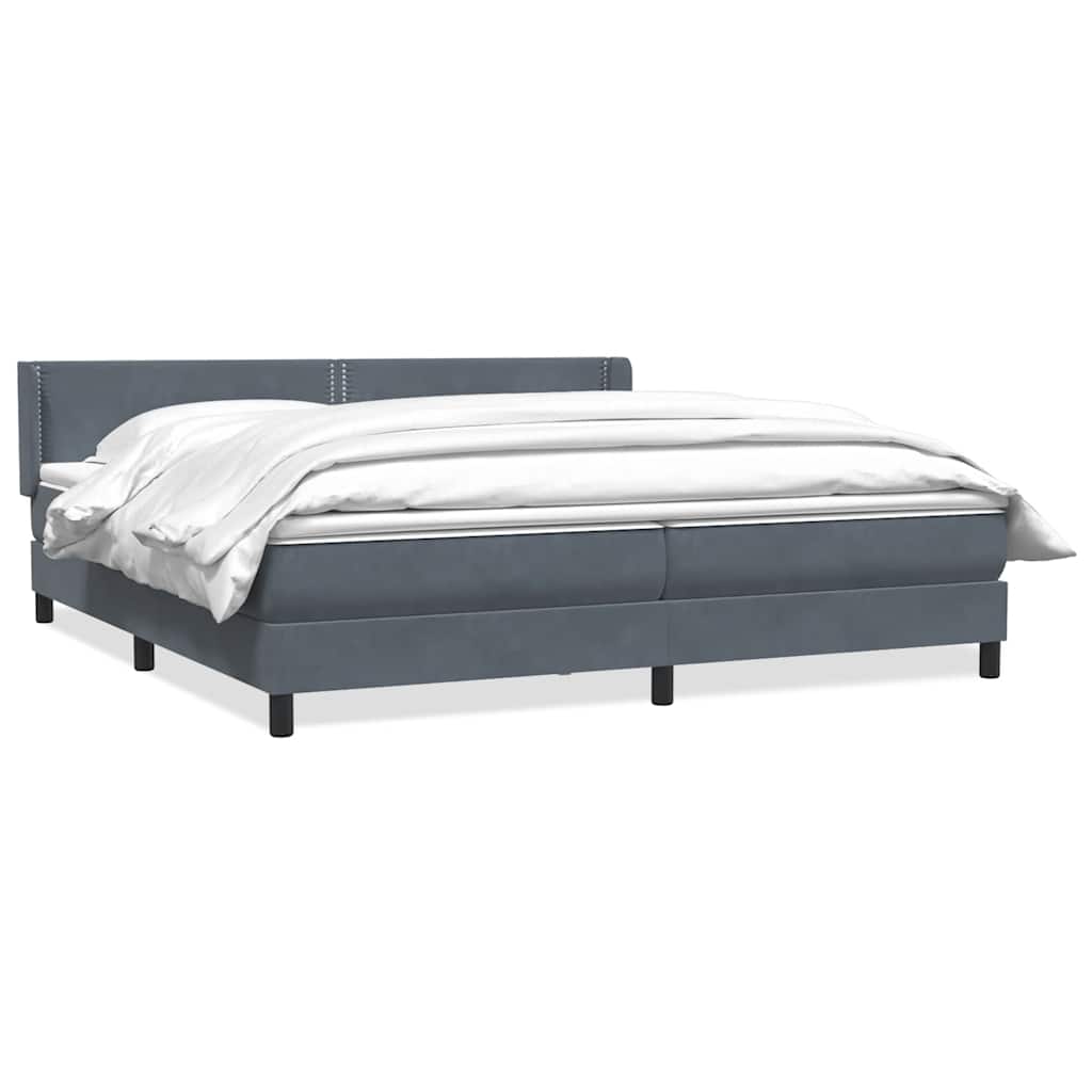 Boxspring met matras fluweel donkergrijs 200x220 cm