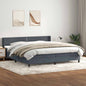 Boxspring met matras fluweel donkergrijs 200x220 cm