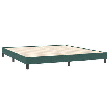 Boxspring met matras fluweel donkergroen 200x220 cm