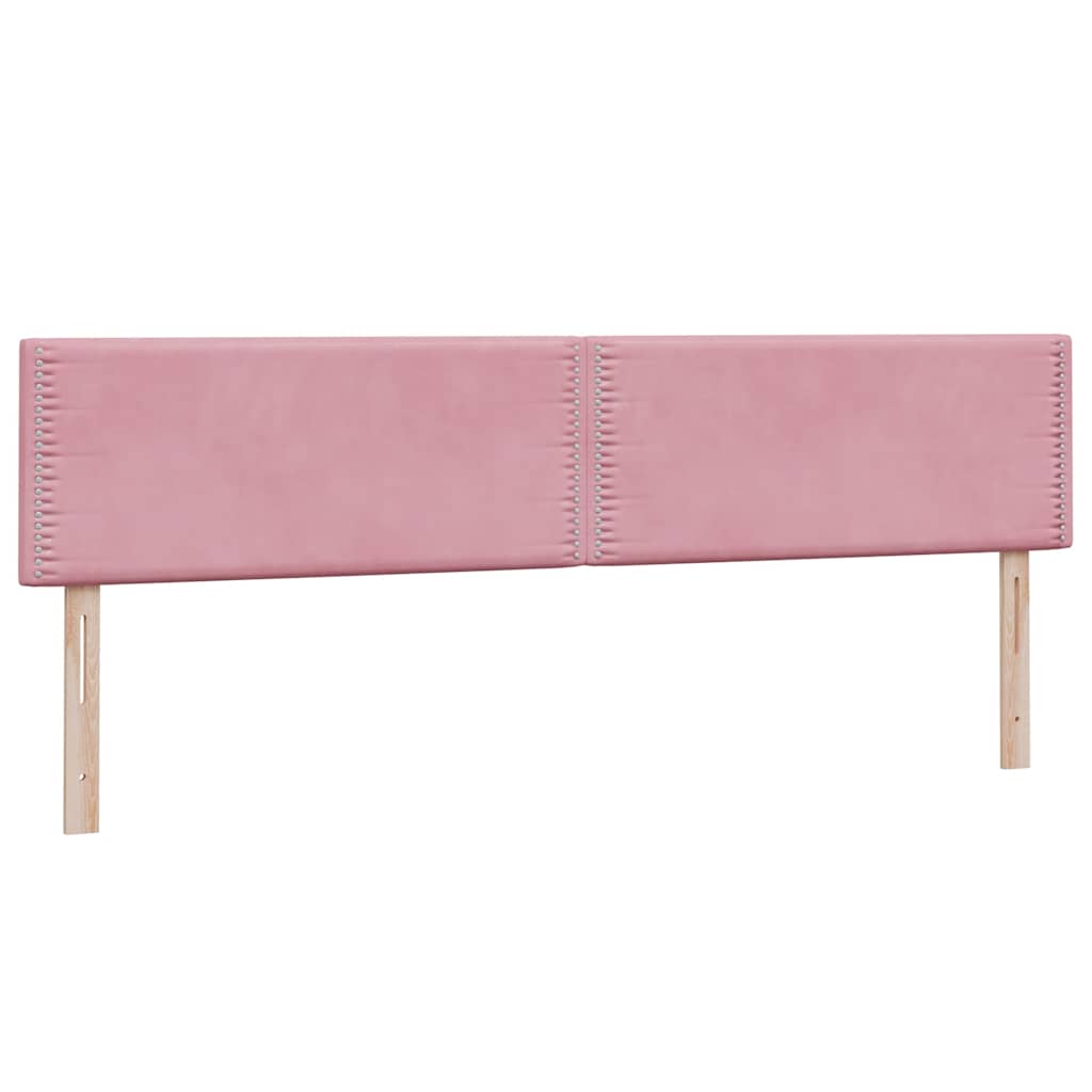 Boxspring met matras fluweel roze 200x220 cm