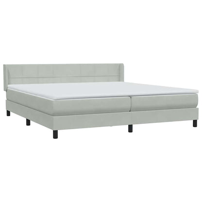 Boxspring met matras fluweel lichtgrijs 180x220 cm