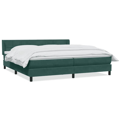 Boxspring met matras fluweel donkergroen 200x220 cm