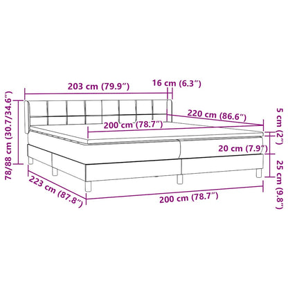Boxspring met matras fluweel donkergroen 200x220 cm