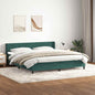 Boxspring met matras fluweel donkergroen 200x220 cm