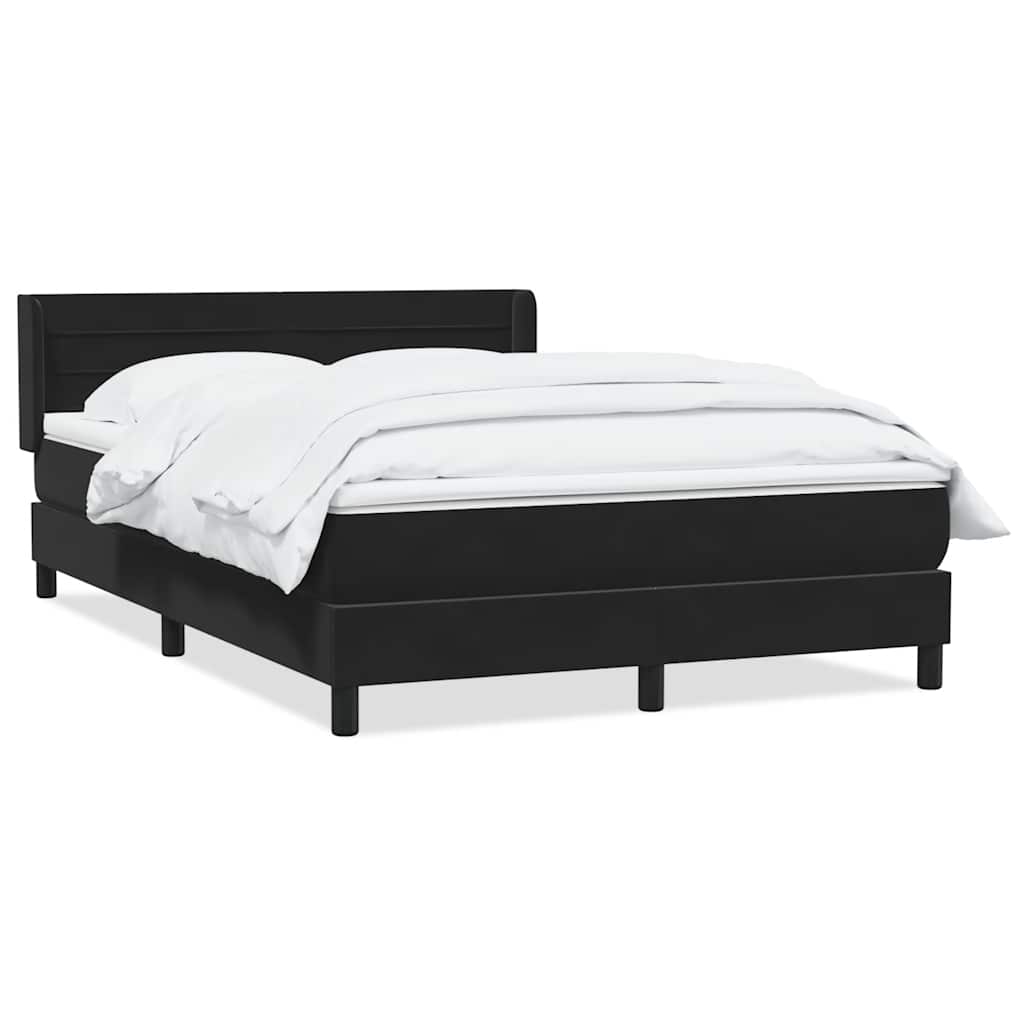 Boxspring met matras fluweel zwart 160x220 cm