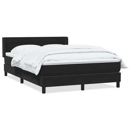 Boxspring met matras fluweel zwart 160x220 cm