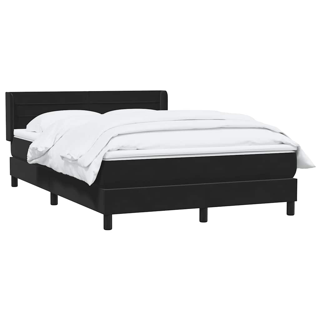Boxspring met matras fluweel zwart 160x220 cm
