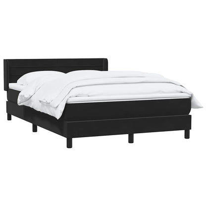 Boxspring met matras fluweel zwart 160x220 cm