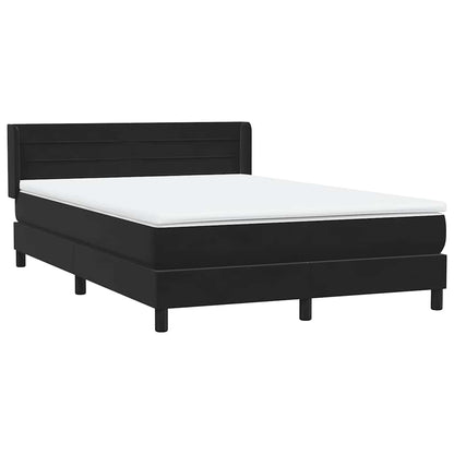 Boxspring met matras fluweel zwart 160x220 cm
