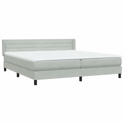 Boxspring met matras fluweel lichtgrijs 180x220 cm
