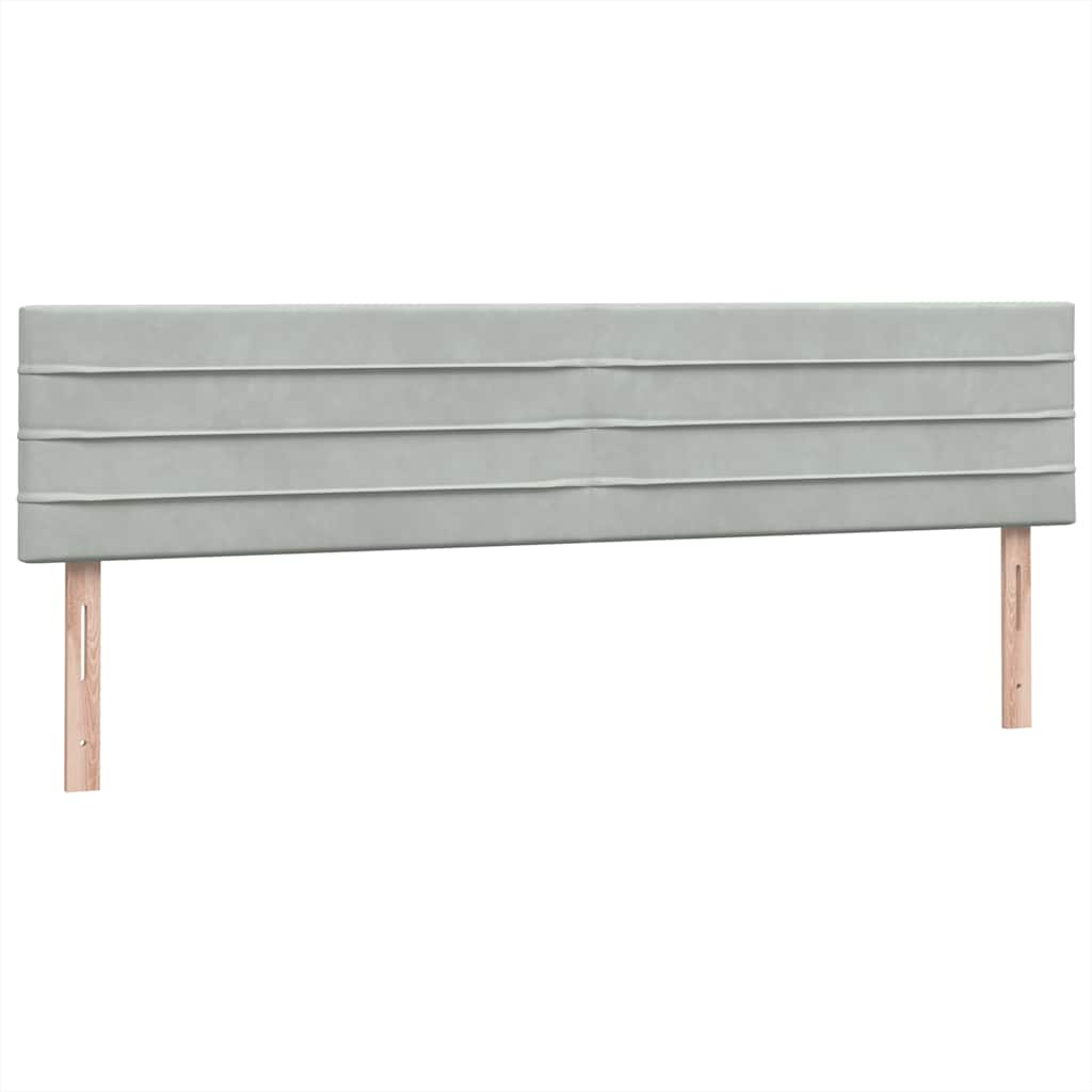 Boxspring met matras fluweel lichtgrijs 180x220 cm