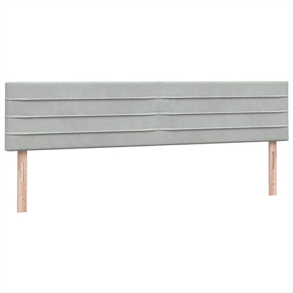 Boxspring met matras fluweel lichtgrijs 180x220 cm