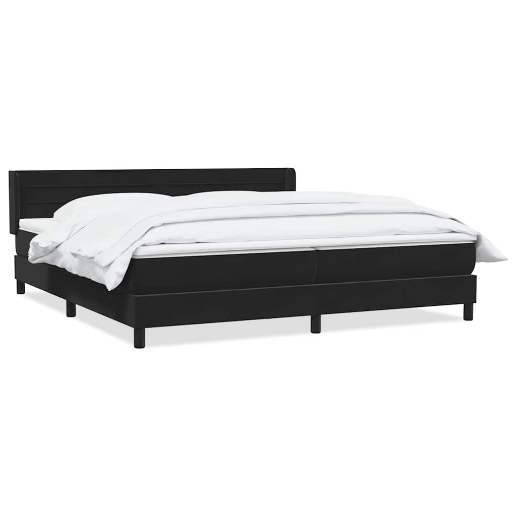 Boxspring met matras fluweel zwart 180x220 cm