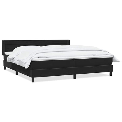 Boxspring met matras fluweel zwart 180x220 cm