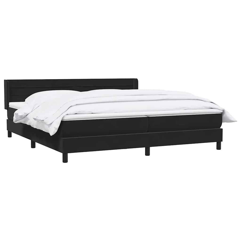Boxspring met matras fluweel zwart 180x220 cm