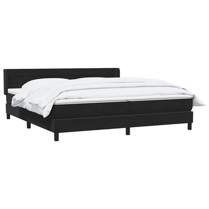 Boxspring met matras fluweel zwart 180x220 cm