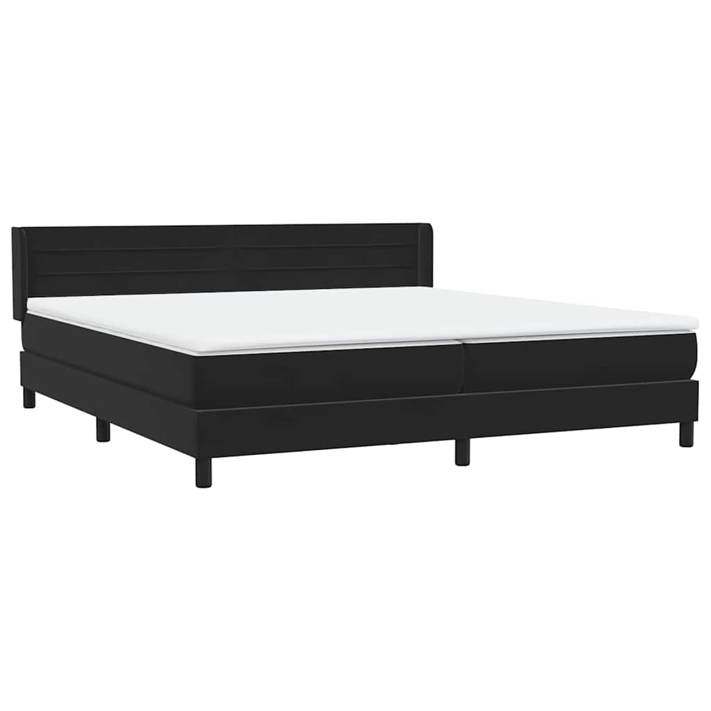 Boxspring met matras fluweel zwart 180x220 cm