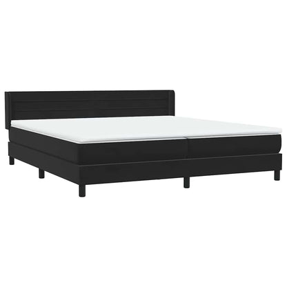 Boxspring met matras fluweel zwart 180x220 cm