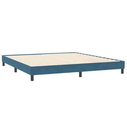 Boxspring met matras fluweel donkerblauw 180x220 cm