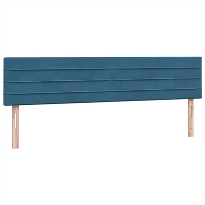 Boxspring met matras fluweel donkerblauw 180x220 cm