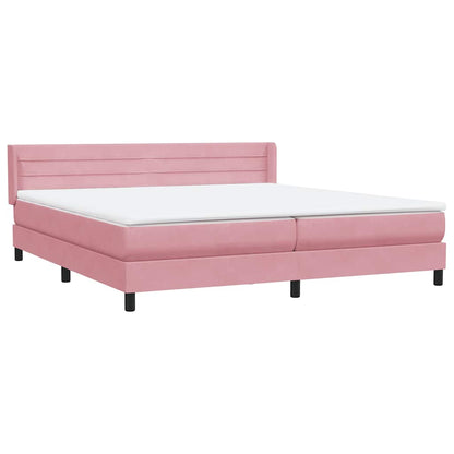 Boxspring met matras fluweel roze 180x220 cm