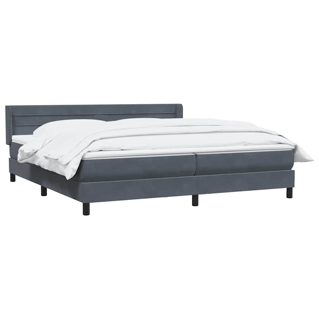 Boxspring met matras fluweel donkergrijs 200x220 cm