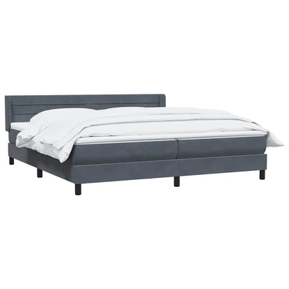 Boxspring met matras fluweel donkergrijs 200x220 cm
