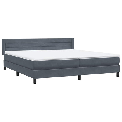Boxspring met matras fluweel donkergrijs 200x220 cm