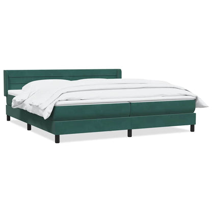 Boxspring met matras fluweel donkergroen 200x220 cm